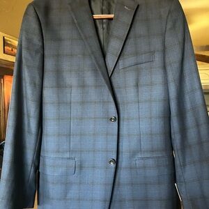 Men's Blue Plaid Blazer Michael Kors